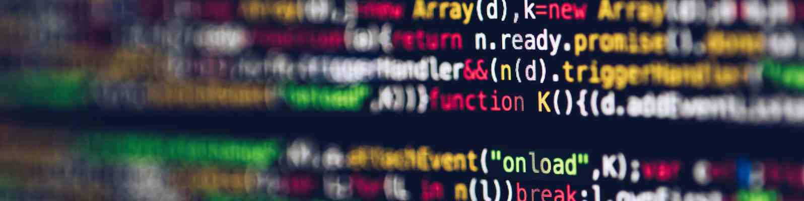 Ein paar Zeilen Programmcode erscheint bunt auf einem Bildschirm